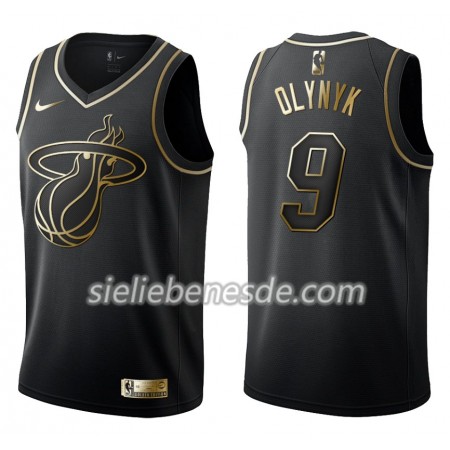 Herren NBA Miami Heat Trikot Kelly Olynyk 9 Nike Schwarz Golden Edition Swingman